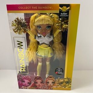 RAINBOW HIGH Sunny Madison Cheer Doll MGA NRFB toy cheerleader NWT